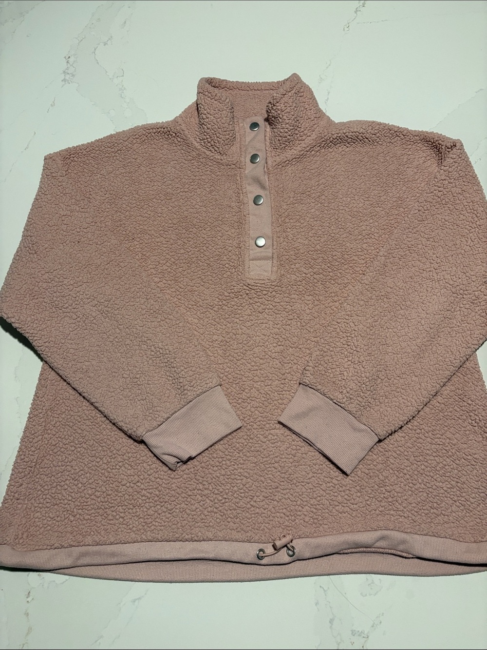 C & C California Plush Pullover Sherpa Sweater Dusty Rose XL